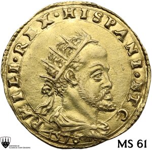 obverse: Milano.  Filippo II di Spagna (1556-1598). Doppia 1578