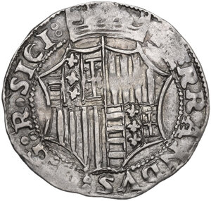 obverse: Napoli.  Ferdinando I d  Aragona (1458-1494). Mezzo carlino o armellino