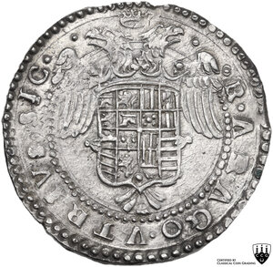 reverse: Napoli.  Carlo V d Asburgo (1516-1556).. Mezzo Ducato