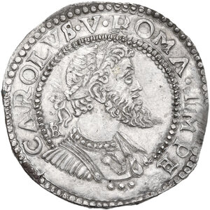 obverse: Napoli.  Carlo V d Asburgo (1516-1556).. Mezzo Ducato