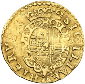 reverse: Napoli.  Filippo II di Spagna (1554-1598).. Scudo 1582