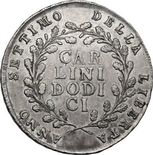 reverse: Napoli.  Repubblica Partenopea (23 gennaio-19 giugno 1799). 12 carlini A. VII