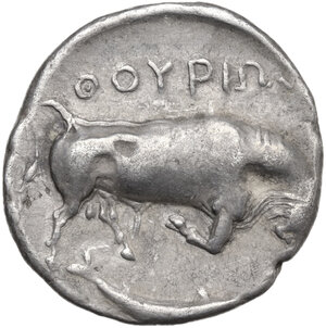 reverse: Southern Lucania, Thurium. AR Nomos, c. 443-400 BC