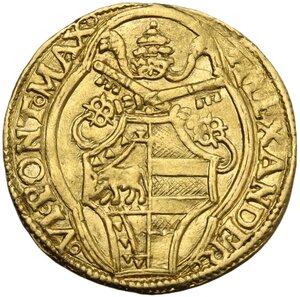 obverse: Roma.  Alessandro VI (1492-1503), Rodrigo Borgia.. Fiorino di camera