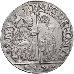 obverse: Venezia.  Nicolò Da Ponte (1578-1585). Quarto di scudo da 2 lire o quarto di giustina maggiore da 40 soldi