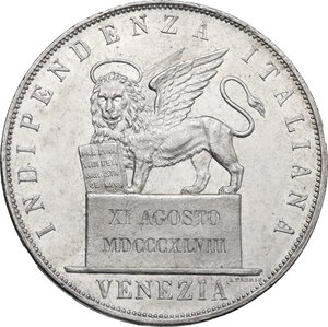 obverse: Venezia.  Governo Provvisorio (1848). 5 Lire 1848