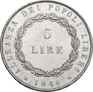 reverse: Venezia.  Governo Provvisorio (1848). 5 Lire 1848