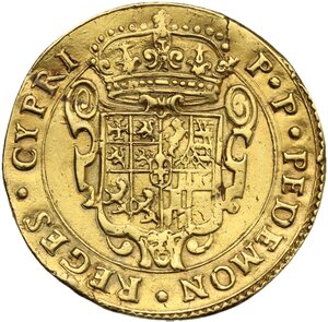 reverse: Carlo Emanuele II sotto la reggenza della madre (1638-1648). 4 scudi d oro o quadrupla 1640