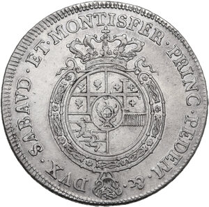 reverse: Carlo Emanuele III (1730-1773).. Scudo nuovo 1756 Torino