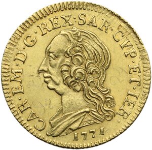 obverse: Carlo Emanuele III (1730-1773).. Mezzo carlino sardo da 2,5 doppiette 1771, Torino