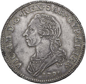 obverse: Vittorio Amedeo III (1773-1796). Mezzo scudo da 3 lire 1778 Torino