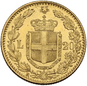 reverse: Umberto I (1878-1900).. 20 lire 1881