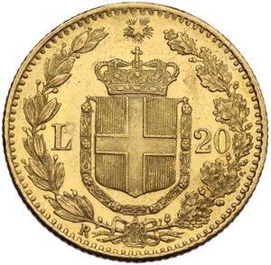 reverse: Umberto I (1878-1900). 20 lire 1882