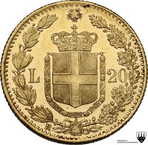 reverse: Umberto I (1878-1900).. 20 Lire 1882
