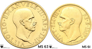 obverse: Vittorio Emanuele III (1900-1943). Coppiola 100 e 50 lire 1936 A. XIV