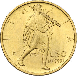 reverse: Vittorio Emanuele III (1900-1943), . 50 lire 1933 A. XI