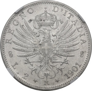 reverse: Vittorio Emanuele III (1900-1943). 2 lire 1901