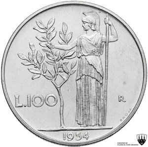 reverse: 100 lire 1954 Prova