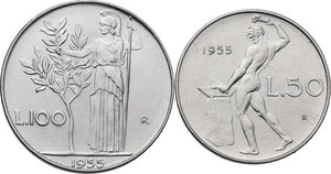 reverse: 100 lire e 50 lire 1955