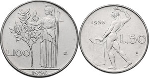 reverse: 100 lire e 50 lire 1956