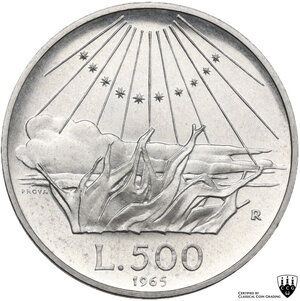 reverse: 500 lire 1965 Dante Alighieri Prova
