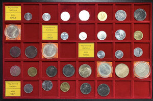 obverse: Lotto comprendente l insieme delle serie complete (normali, proof e commemorative) escluso oro dal 1968 al 2001