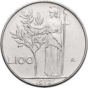 reverse: 100 lire 1972 barra obliqua