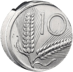 reverse: 10 lire 1980 conio fuori centro