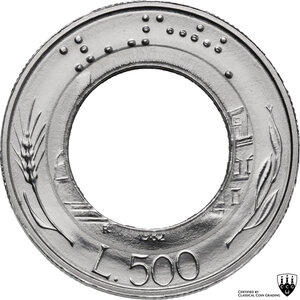 reverse: 500 lire 1982 mancante della componente in bronzo