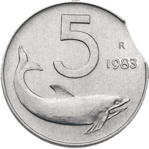 reverse: 5 lire 1983 tondello traciato