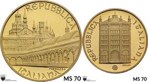 obverse: 100000 e 50000 lire 1996 600° anniversario della fondazione della Certosa di Pavia e 800° anniversario dell edificazione del Battistero di Parma