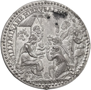 reverse: Pio V (1566-1572), Antonio Michele Ghislieri.. Medaglia A. VI, dedicazione della vittoria di Lepanto