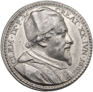 obverse: Clemente IX (1667-1669), Giulio Girolamo Rospigliosi.. Medaglia annuale 1667 A. I, per l elezione al Pontificato
