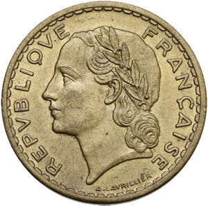 obverse: FRANCIA REPUBBLICA 5 FRANCS 1940 BA. 12,35 GR. SPL-FDC