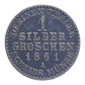 reverse: GERMANIA PRUSSIA 1 SILBER GROSCHEN 1861 A MI. 2,10 GR. BB/BB+