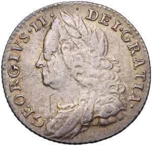 obverse: GRAN BRETAGNA GIORGIO II SHILLING 1758 AG.2,98 GR. BB/BB+