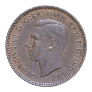 obverse: GRAN BRETAGNA GIORGIO VI FARTHING 1945 CU.2,76 GR. qFDC 