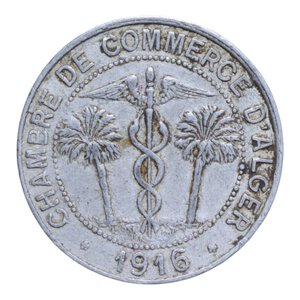 obverse: ALGERIA 10 CENTIMES 1916 TOKEN IT. 1,88 GR. BB