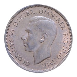 obverse: GRAN BRETAGNA GIORGIO VI FARTHING 1948 CU.2,90 GR. FDC 