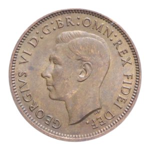 obverse: GRAN BRETAGNA GIORGIO VI FARTHING 1949 CU.2,87 GR. FDC 