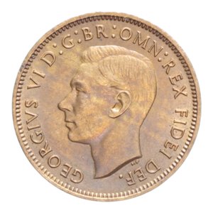 obverse: GRAN BRETAGNA GIORGIO VI FARTHING 1952 CU.2,86 GR. FDC ROSSO