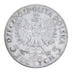 reverse: POLONIA 5 ZLOTYCH 1933 AG. 10,91 GR. BB