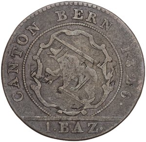 reverse: SVIZZERA BERN 1 BATZEN 1826 MI. 2,24 GR. MB/MB+