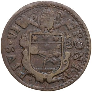 obverse: BOLOGNA PIO VI (1775-1799) QUATTRINO 1784 CU. 2,10 GR. BB