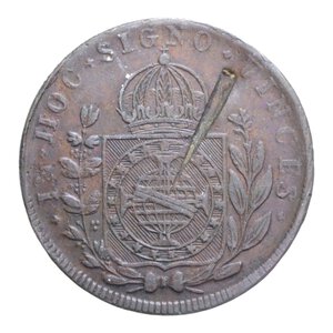 obverse: BRASILE PIETRO 80 REIS 1824 B CU. 24,02 GR. qBB (COLPO)