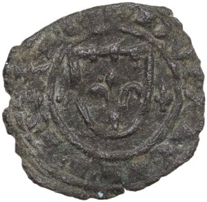 obverse: BRINDISI CARLO I D ANGIO (1266-1285) DENARO RRR MI. 0,59 GR. MIR. 347 qBB