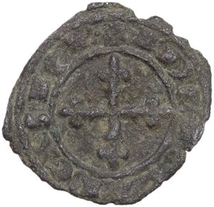 reverse: BRINDISI CARLO I D ANGIO (1266-1285) DENARO RRR MI. 0,59 GR. MIR. 347 qBB