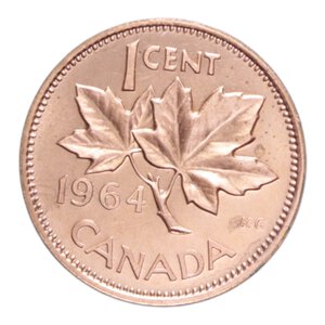 reverse: CANADA ELISABETTA II 1 CENT. 1964 CU. 3,25 GR. FDC