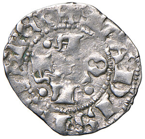 obverse: (L ) Aquila. Ladislao di Durazzo (1388-1414). Bolognino AG gr. 0,81. CNI –. MEC 14, –. D’Andrea-Andreani –. MIR 52 (conio di rovescio variato). Estremamente raro. Debolmente impressa, altrimenti BB 