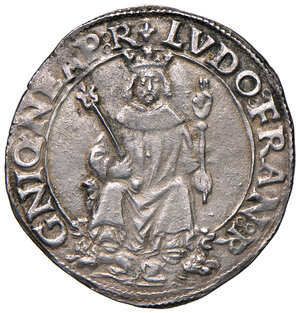 obverse: Napoli. Luigi XII di Francia (1501-1503). Carlino AG gr. 3,50. P.R. 3. MIR 112. Molto raro e in notevole stato di conservazione per il tipo di moneta, SPL 